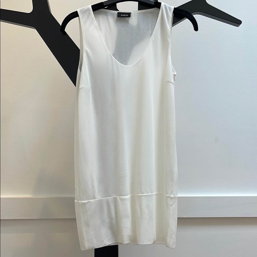 AKRIS sleeveless knit tunic blouse ivory white size 2 NEW